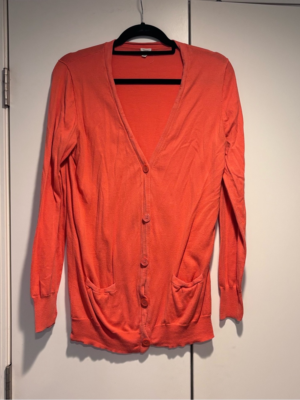 J. Crew Orange Knit Boyfriend Cardigan